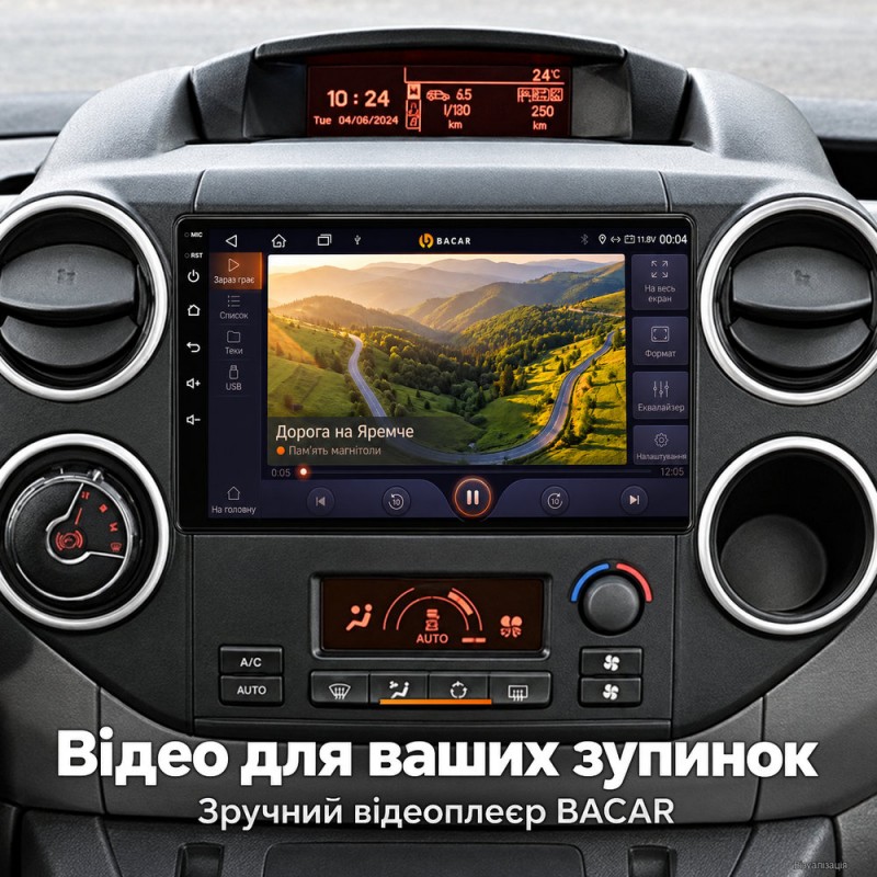Штатная магнитола для Citroen Berlingo 2 B9 2008-2019
