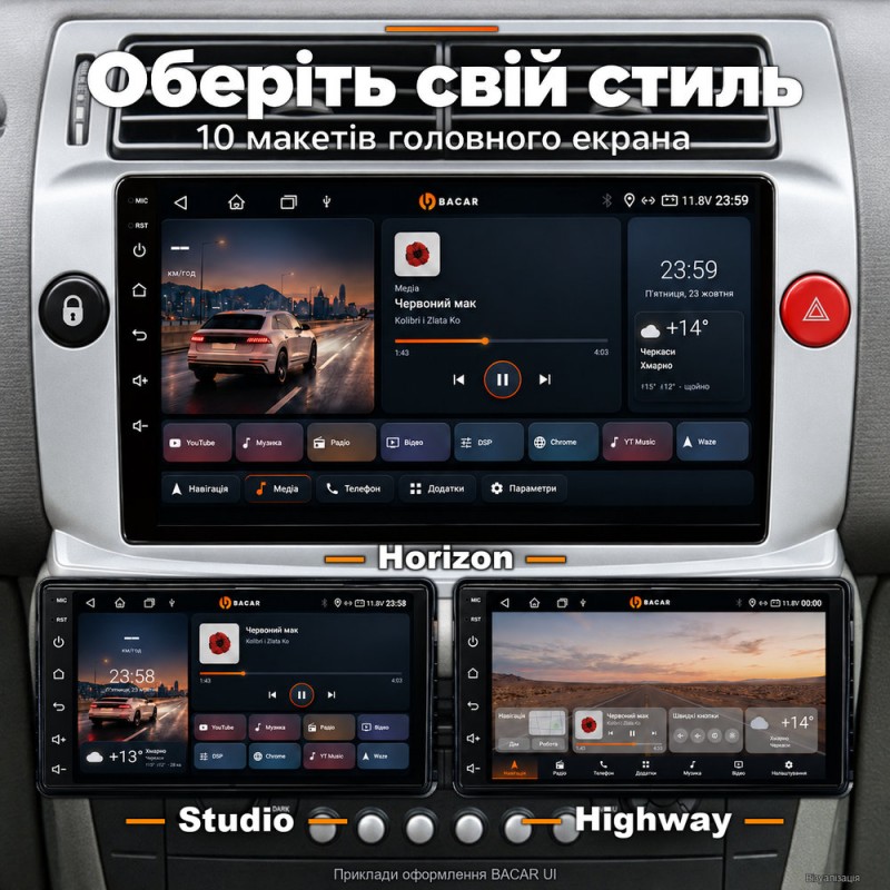 Штатная магнитола для Citroen C4 C-Quatre C-Triomphe B5 2004-2014