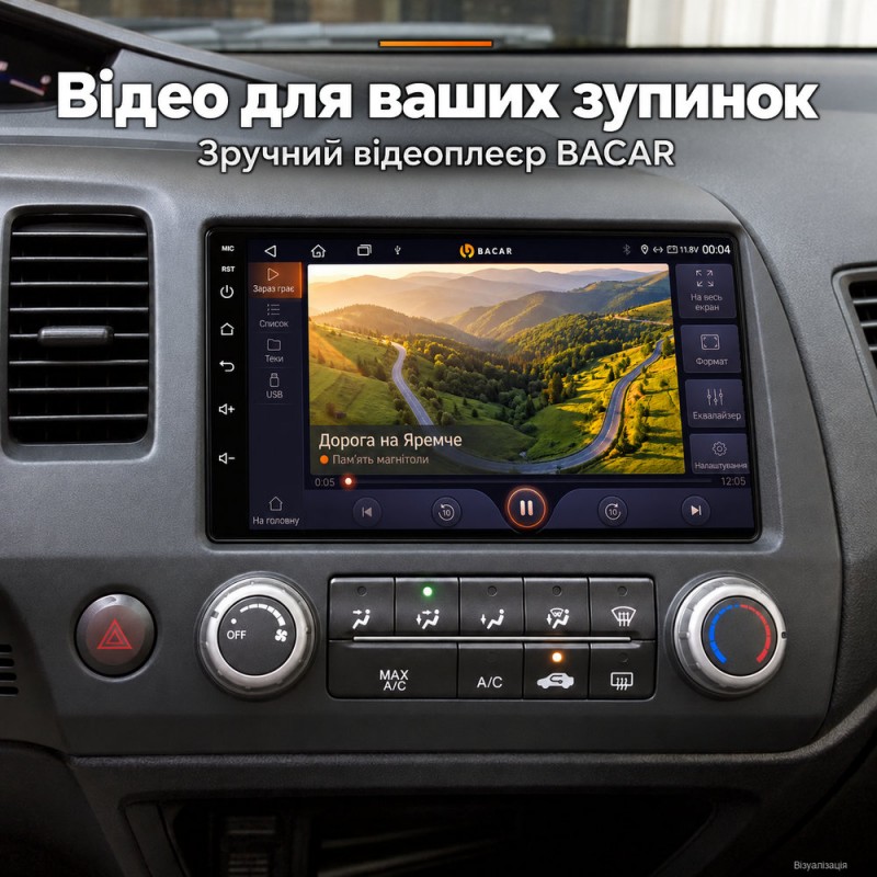 Штатная магнитола для Honda Civic 8 4D FD 2005-2012
