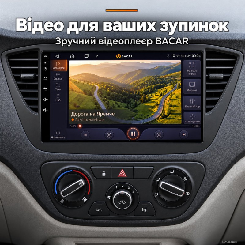 Штатная магнитола для Hyundai Accent Solaris HC 2017-2018 black