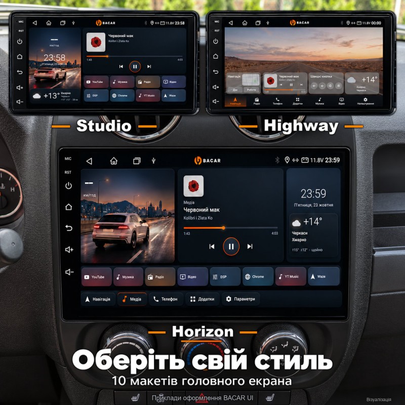 Штатная магнитола для Jeep Compass MK49 2009-2015