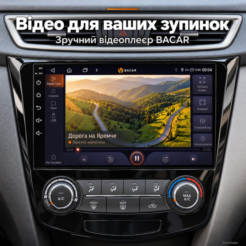Штатная магнитола для Nissan X-Trail Rogue Qashqai T32 J11 2013-2020 Кондиционер