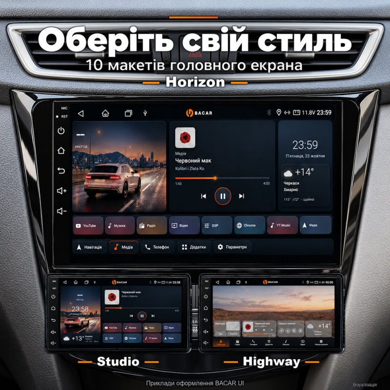 Штатная магнитола для Nissan X-Trail Rogue Qashqai T32 J11 2013-2020 Кондиционер
