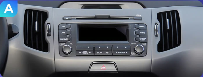 KIA Sportage 3, штатная магнитола с монохромным дисплеем